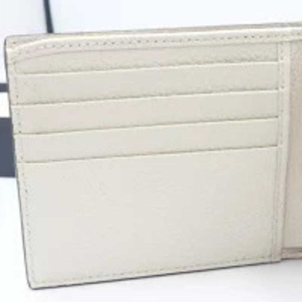 Gucci Bi fold Wallet Off white Black Leather h - Picture 10 of 11